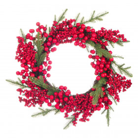 Χριστουγεννιάτικο Διακοσμητικό Στεφάνι Πευκοβελόνες Berries 45cm