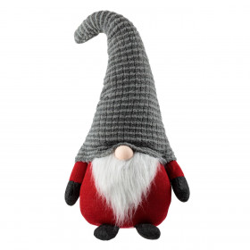 Χριστουγεννιάτικη Διακοσμητική Φιγούρα Άγιος Βασίλης Gnome Κόκκινη Φορεσιά Γκρι Σκουφί 80 cm