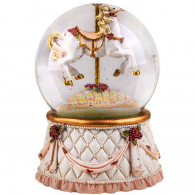 Χριστουγεννιάτικη Διακοσμητική Μουσική Χιονόμπαλα Άλογο 14cm