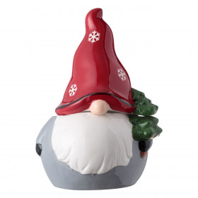 Χριστουγεννιάτικη Μπισκοτοθήκη Κεραμική Άγιος Βασίλης Gnome 20x29cm