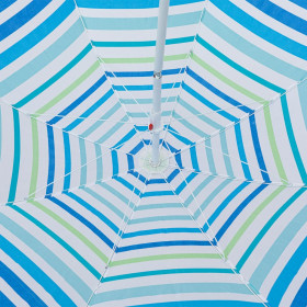 Ομπρέλα Θαλάσσης Flap Μπλε Τυρκουάζ Ριγέ 2 Κρίκοι 2 m