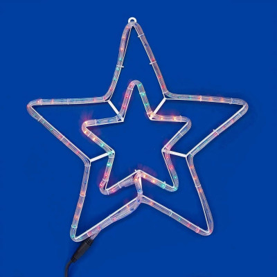 Φωτοσωλήνας LED Διπλό Αστέρι με Πρόγραμμα 57x57 cm - Πολύχρωμο