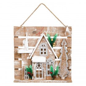 Χριστουγεννιάτικο Διακοσμητικό Τοίχου Σπίτι Ξύλινο Φωτιζόμενο 8 LED 39.5x6.5x37 cm Χριστουγεννιάτικο Διακοσμητικό Τοίχου Σπίτι Ξύλινο Φωτιζόμενο 8 LED 39.5x6.5x37 cm