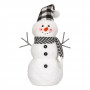 Χριστουγεννιάτικη Διακοσμητική Φιγούρα Χιονάνθρωπος Μαύρο Λευκό Καρό Σκουφί Κασκόλ 48 cm