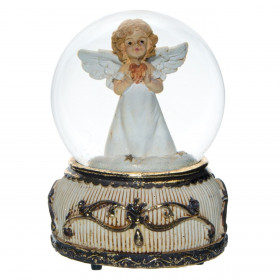 Χριστουγεννιάτικη Διακοσμητική Μουσική Χιονόμπαλα  Αγγελάκι 14cm