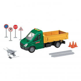 Δομικό Όχημα Φορτηγό με Σήματα Τροχαίας με Φώτα &amp Ήχους