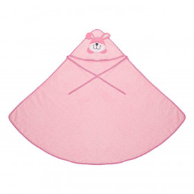 Μπουρνούζι Κάπα Βαμβακερή Ροζ Λαγός 1x1 m