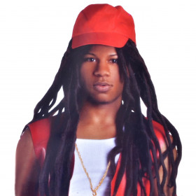 Αποκριάτικη Περούκα Ανδρική Ράστα με Καπέλο