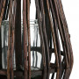 Διακοσμητικό Φανάρι Κρεμαστό Πλεκτό Καλάμια Σκούρο Καφέ 24x33 cm