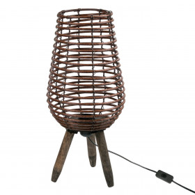 Φωτιστικό Δαπέδου Ξύλινο Σπιράλ με 3 Πόδια 21x47.5 cm