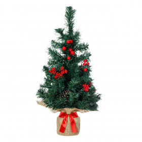 Χριστουγεννιάτικο Διακοσμητικό Επιτραπέζιο Δέντρο Κουκουνάρια Berries 50cm