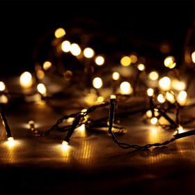 100 Λαμπάκια Βροχή LED Επεκτεινόμενα 5 m - Λευκό Θερμό 