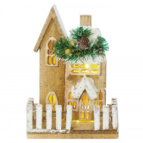 Χριστουγεννιάτικο Σπιτάκι Ξύλινο Φωτιζόμενο 20x14x30 εκ. Χριστουγεννιάτικο Σπιτάκι Ξύλινο Φωτιζόμενο 20x14x30 εκ.