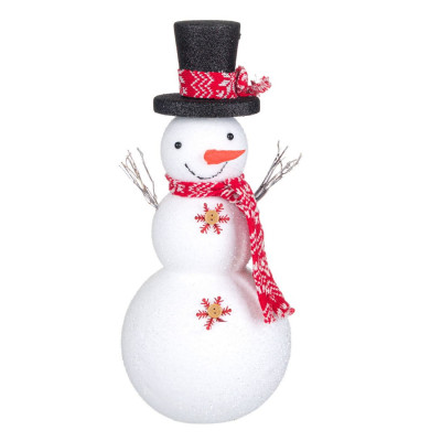Χριστουγεννιάτικη Διακοσμητική Φιγούρα Αφρώδης Χιονάνθρωπος Μαύρο Καπέλο 42 cm