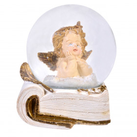 Χριστουγεννιάτικη Διακοσμητική Χιονόμπαλα Αγγελάκι Βιβλίο 12.5cm