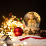 Χριστουγεννιάτικη Διακοσμητική Μουσική Χιονόμπαλα  Αγγελάκι Χρυσή Καρδιά 15cm