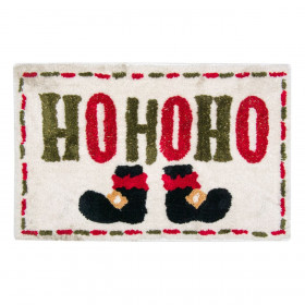 Χριστουγεννιάτικο ​Χαλάκι Μπάνιου Μπότες Άγιου Βασίλη &quotHo Ho Ho&quot 80x50cm
