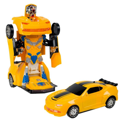 Ρομπότ Transformer Αυτοκίνητο Κίτρινο με Ήχο Φώτα &amp Κίνηση 