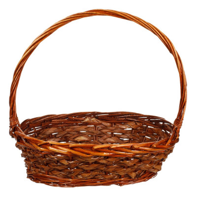 Καλάθι Μπαμπού Πλεκτό με Ψηλό Χερούλι 38x31x12cm