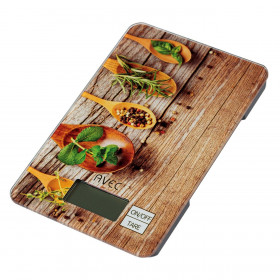 Ηλεκτρονική Ζυγαριά Κουζίνας LCD με Γυαλί 8 kg Ξύλο Κοπής Κουτάλια