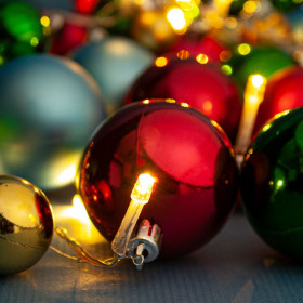  25 Λαμπάκια LED Μπαταρίας Μπάλες Χρωματιστές 2.05 m - Θερμό Λευκό