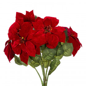 Χριστουγεννιάτικη Ανθοδέσμη Βελουτέ Αλεξανδρινά 53 cm