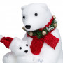 Χριστουγεννιάτικη Διακοσμητική Φιγούρα Αφρώδης Πολική Αρκούδα &amp Αρκουδάκι Κόκκινο Κασκόλ 39 cm