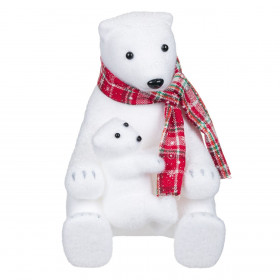 Χριστουγεννιάτικη Διακοσμητική Φιγούρα Αφρώδης Πολική Αρκούδα με Μικρό 31 cm Χριστουγεννιάτικη Διακοσμητική Φιγούρα Αφρώδης Πολική Αρκούδα με Μικρό 31 cm