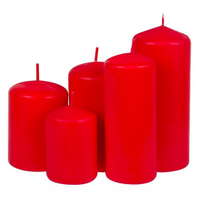 Σετ Κεριά Κολώνα Κόκκινα - 5 τμχ.