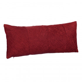 Μαξιλάρι Χειμερινής Διακόσμησης Σενίλ Μπορντό Ανάγλυφες Διαγώνιες Ρίγες 70x30cm