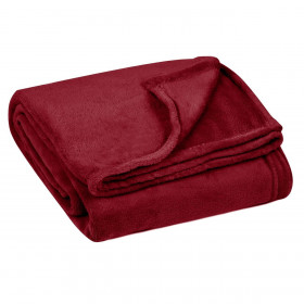 Ριχτάρι Χειμερινής Διακόσμησης Βελουτέ Μπορντό 160x130cm