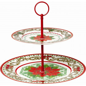 Δίσκος Σερβιρίσματος Γλυκών 2 Επιπέδων Πορσελάνη Αλεξανδρινά 27 cm