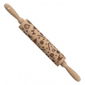 Πλάστης Ξύλινος Χριστουγεννιάτικα Σχέδια 20 cm