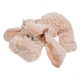 Λούτρινος Σκύλος Ξαπλωτός Μπεζ με Φιόγκους 35x40cm