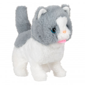 Γάτα με Κίνηση &amp Ήχο Γκρι Λευκά Αυτάκια 18 cm