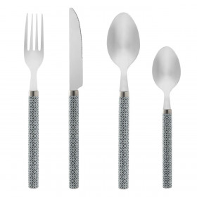 Μαχαιροπήρουνα Σετ Λαβή Γκρι Λευκά Σχέδια - 12 τμχ.