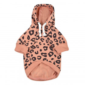 Φούτερ Κατοικιδίου Ροζ Λεοπάρ με Μανίκια & Κουκούλα Φούτερ Κατοικιδίου Ροζ Λεοπάρ με Μανίκια & Κουκούλα