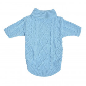 Πουλόβερ Κατοικιδίου Μπλε με Μανίκια Σχέδιο Κοτσίδες