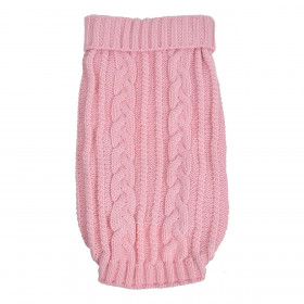 Πουλόβερ Κατοικιδίου Ροζ με Γύρισμα Σχέδιο Κοτσίδες