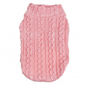 Πουλόβερ Κατοικιδίου Ροζ με Μανίκια Κυματιστό Σχέδιο