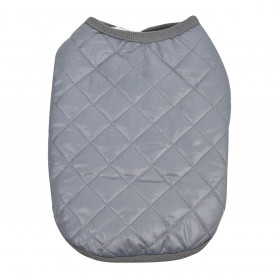 Μπουφάν Κατοικιδίου Γκρι Καπιτονέ με Κουμπιά &amp Sherpa Επένδυση