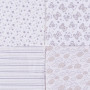 Πάνες Φανέλα Βαμβακερές Λευκές Σχέδια Αρκουδάκα Αστέρια Σύννεφα Ριγέ 80x80 cm - 4 τμχ. 