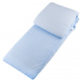 Πάντα Κούνιας Βαμβακερή Σιέλ Ριγέ Αστεράκια 210x30 cm