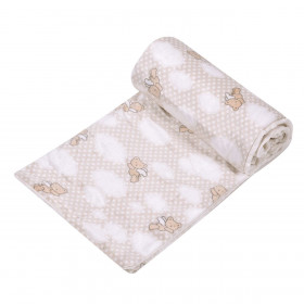 Κουβέρτα Βρεφική Βελουτέ Διπλής Όψης Εκρού Αρκουδάκια Σύννεφα 100x75cm   Κουβέρτα Βρεφική Βελουτέ Διπλής Όψης Εκρού Αρκουδάκια Σύννεφα 100x75cm