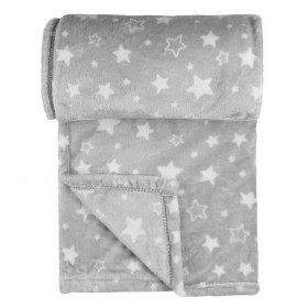 Κουβέρτα Βρεφική Βελουτέ Γκρι Λευκά Αστέρια 100x140 cm Κουβέρτα Βρεφική Βελουτέ Γκρι Λευκά Αστέρια 100x140 cm