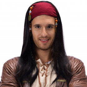 Αποκριάτικη Περούκα Ανδρική Πειρατής με Φουλάρι