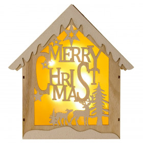 Χριστουγεννιάτικο Ξύλινο Κρεμαστό Σπιτάκι Φωτιζόμενο 28x6.5x30 εκ. Χριστουγεννιάτικο Ξύλινο Κρεμαστό Σπιτάκι Φωτιζόμενο 28x6.5x30 εκ.