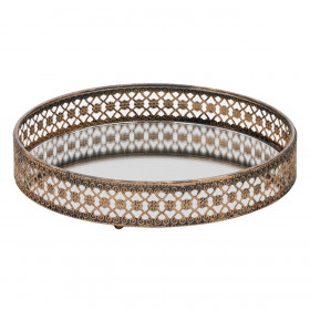 Βάση Κεριών Δίσκος Καθρέφτης Μπρονζέ Κάγκελο 30x4cm Βάση Κεριών Δίσκος Καθρέφτης Μπρονζέ Κάγκελο 30x4cm