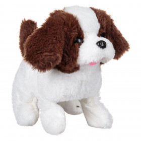 Σκυλάκι με Κίνηση &amp Ήχο Λευκό Καφέ Αυτάκια 18 cm