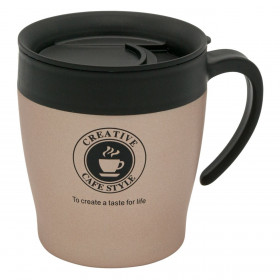 Κούπα Μεταλλική Gold Μαύρο Καπάκι 350 ml